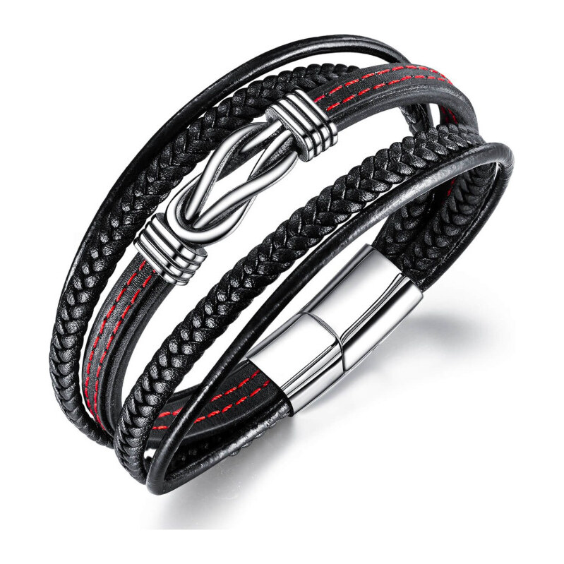 Titan Jewerly Pánsky oceľový náramok s keltským uzlom Čierny 65228365