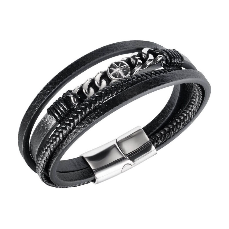 Titan Jewerly Pánsky oceľový náramok Cuban Čierny 21.5 cm 65228368