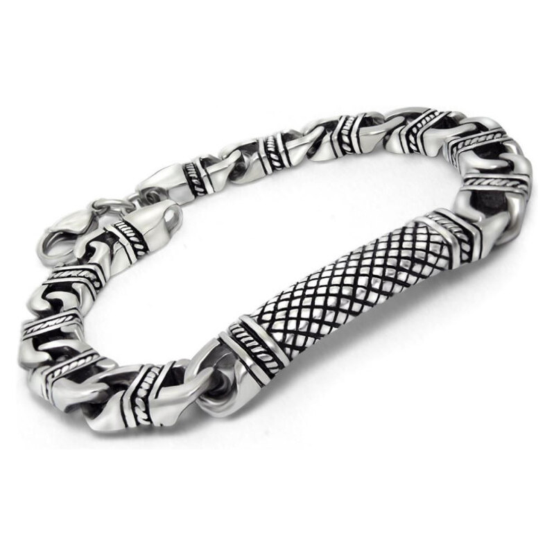 Titan Jewerly Pánsky oceľový náramok Langston Strieborný 21.5 cm 65228370