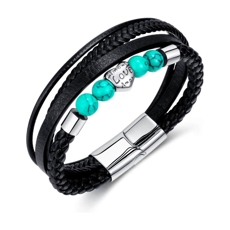 Titan Jewerly Pánsky oceľový náramok LOve Čierny 21cm 65228379