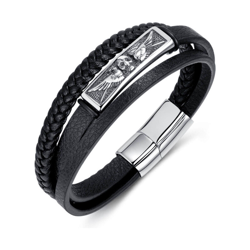 Titan Jewerly Pánsky oceľový náramok Reginald Čierny 21cm 65228381