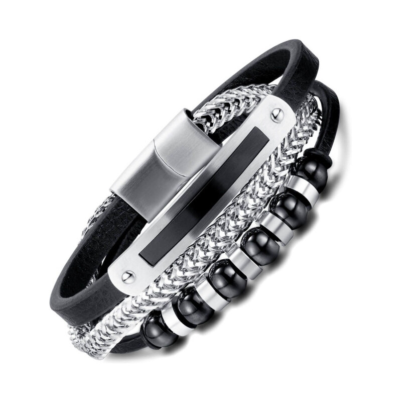 Titan Jewerly Pánsky oceľový náramok Millicent Čierny 21cm 65228382