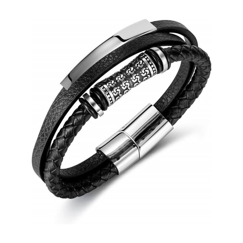 Titan Jewerly Pánsky oceľový náramok Bennett Čierny 21cm 65228384