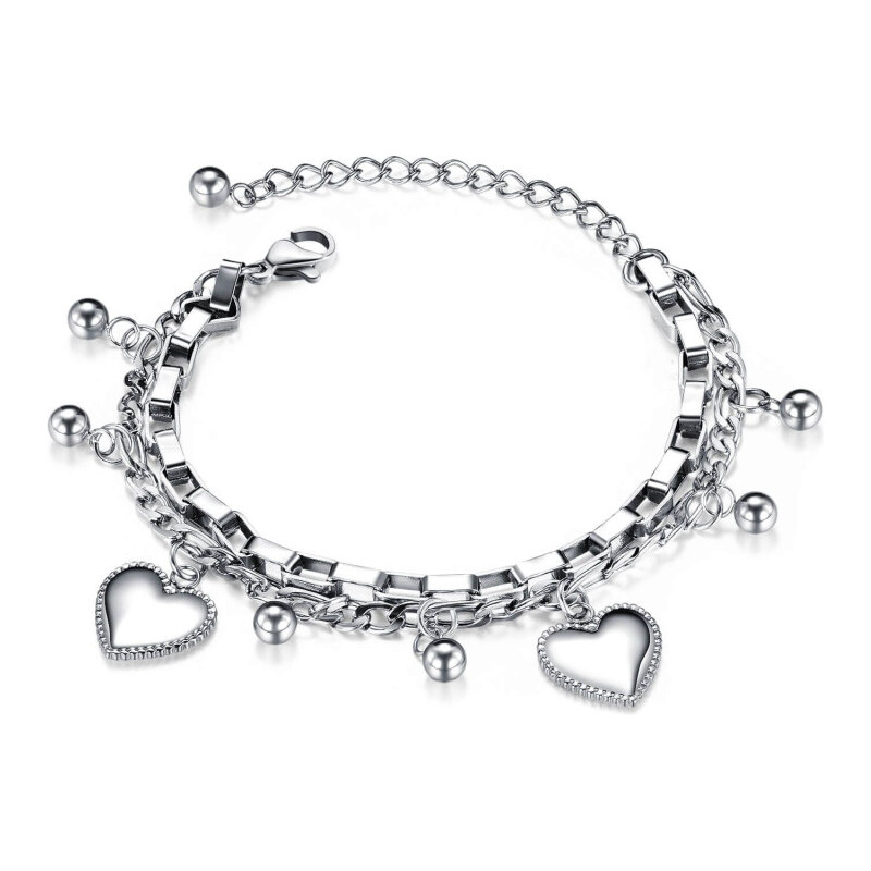 Titan Jewerly Dámsky oceľový náramok s príveskami Marianne Strieborný 65228398