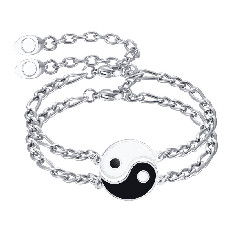 Titan Jewerly Náramky pre dvoch z chirurgickej ocele Jing Jang 65228408