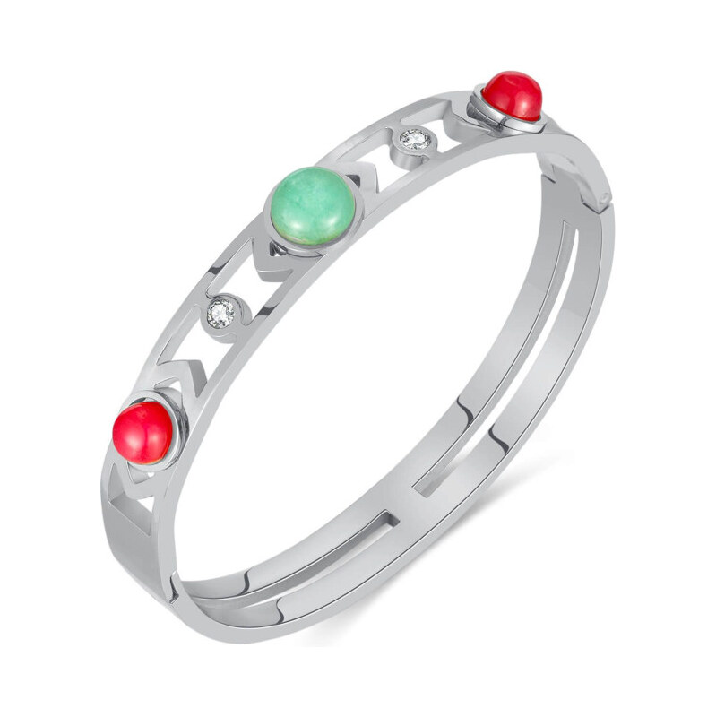 Titan Jewerly Dámsky pevný náramok s kamienkami Victoire Strieborný 65228413