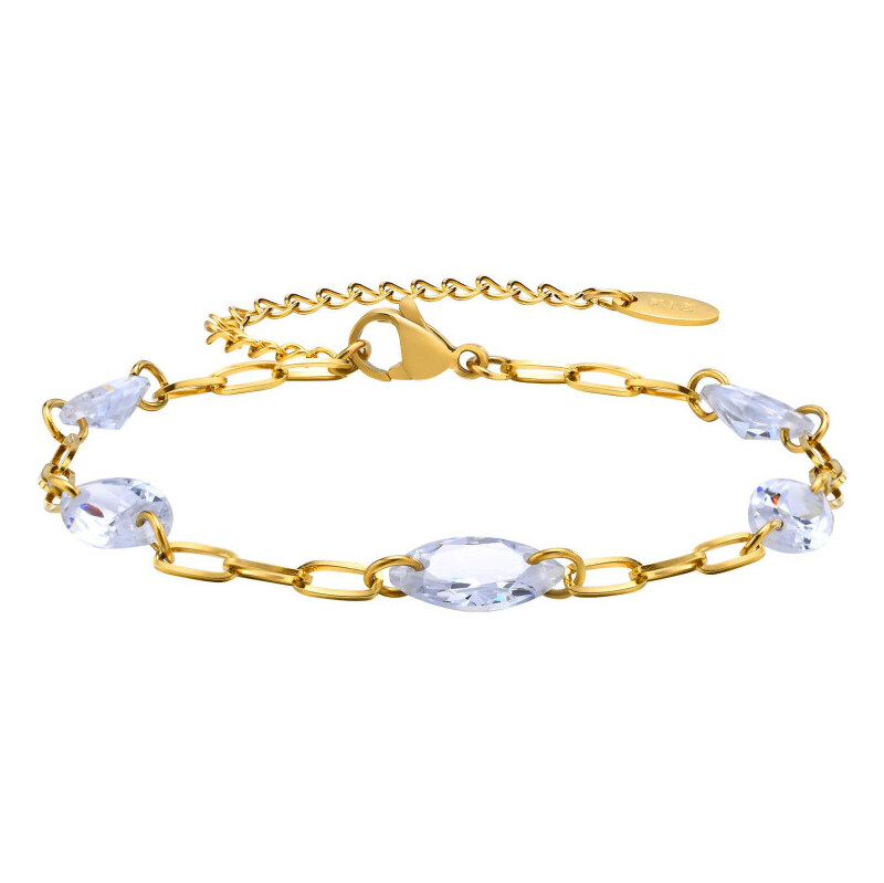Titan Jewerly Dámsky oceľový náramok s kryštálmi Zoélie Zlatý 65228416