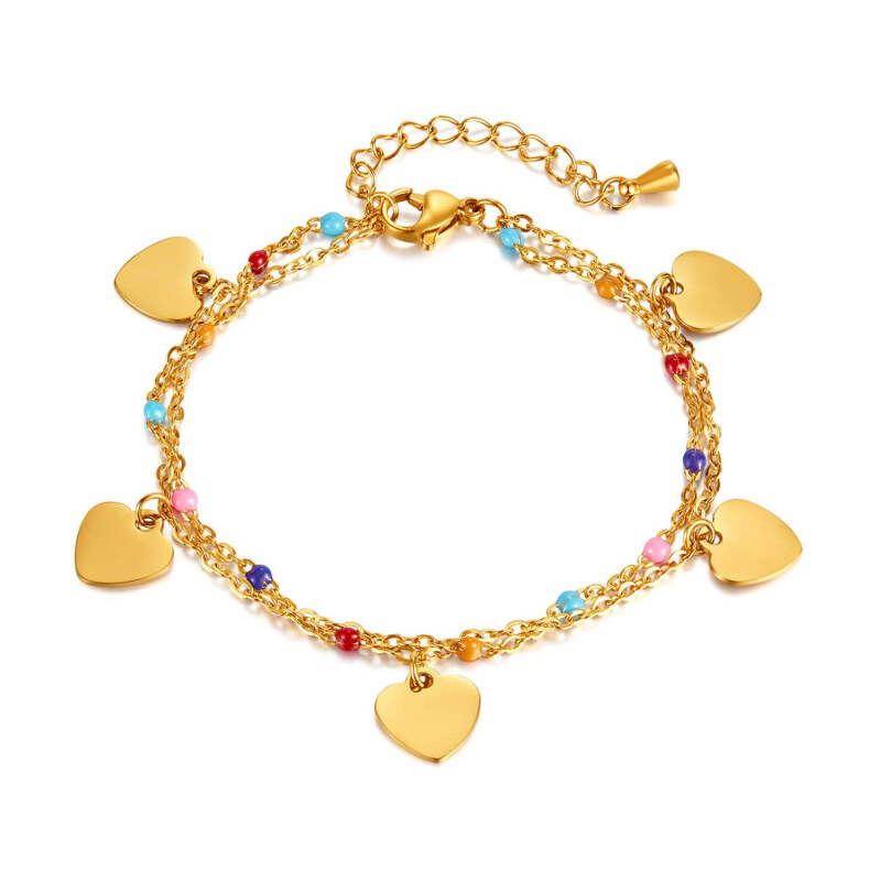 Titan Jewerly Dámsky oceľový náramok s príveskami Lucine Zlatý 65228420