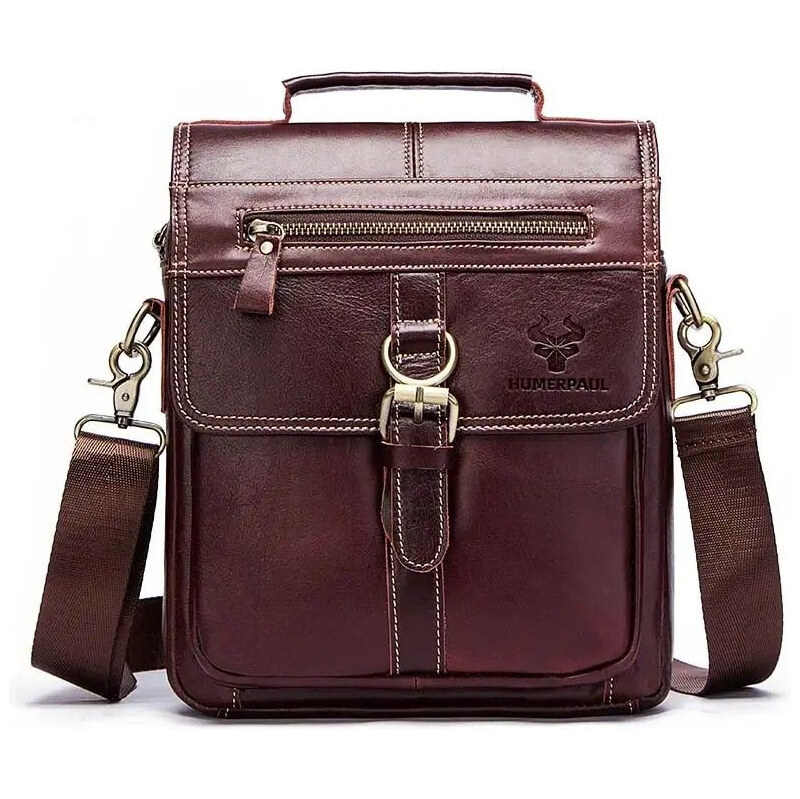 Humerpaul pánska kožená taška Kastor Hnedá 5L 65228428