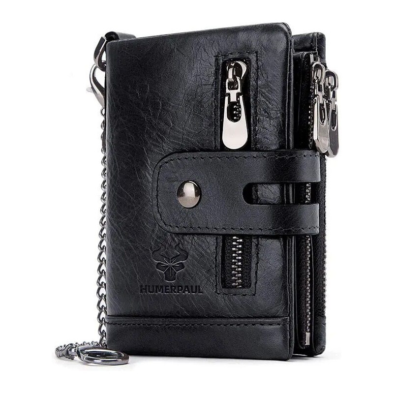 Humerpaul kožená peňaženka s retiazkou Vigand Čierna 65228429