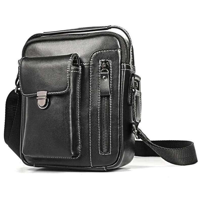 Humerpaul pánska kožená taška Shelton Čierna 3L 65228451