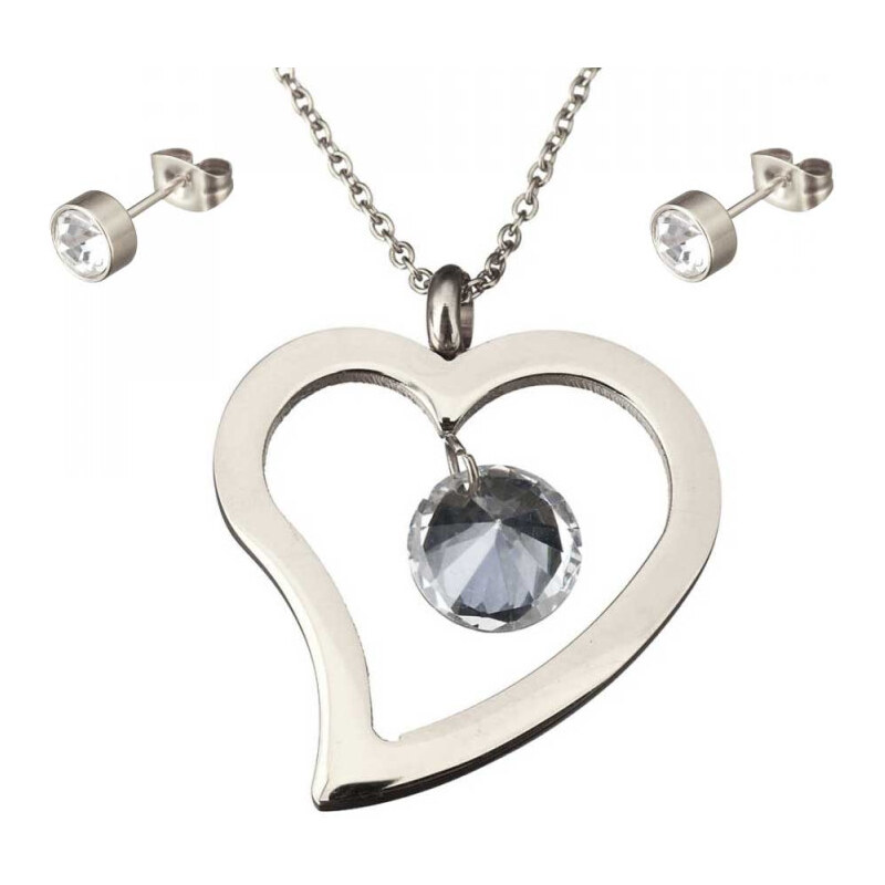 Impress Jewelry Súprava šperkov z chirurgickej ocele Srdce Strieborný 65228495