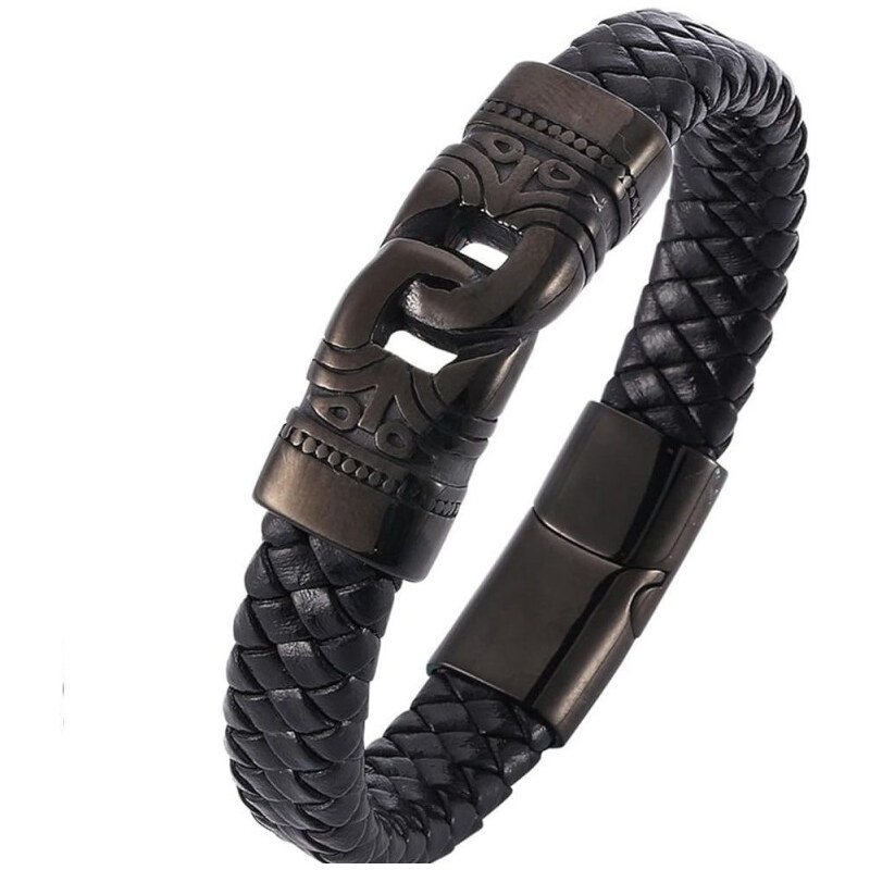 Impress Jewelry Pánsky oceľový prepletaný náramok Ammon čierny 65228518