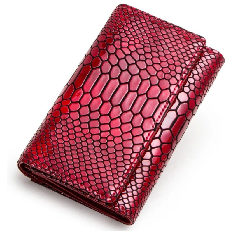 Contacts stredná kožená peňaženka Snake Červená 65228540