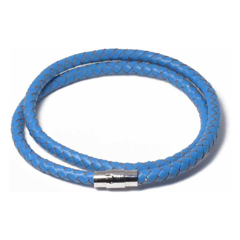 Lodestar Splietaný náhrdelník z pravej kože 6 mm Modrý 65228555