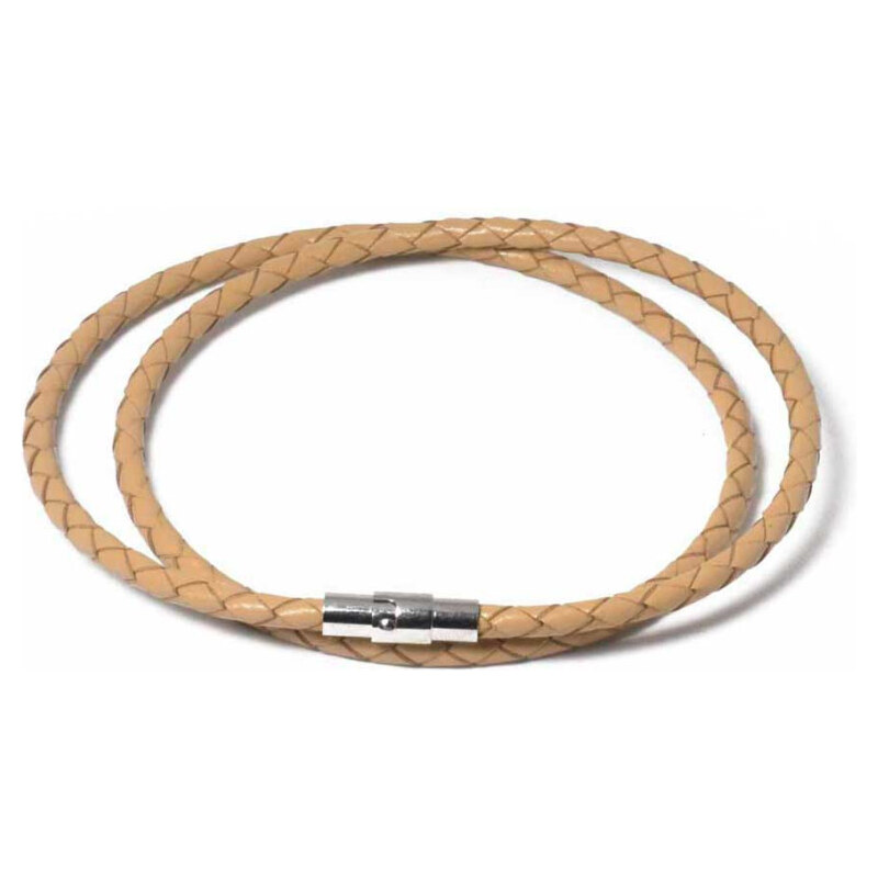 Lodestar Splietaný náhrdelník z pravej kože 4 mm Camel 65228558