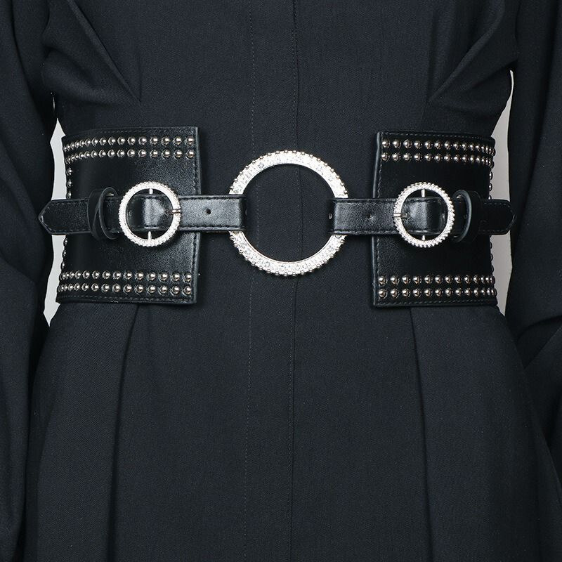 Lifestyle Dámsky široký korzetový opasok s kryštálmi Vaiki Čierny 65228741