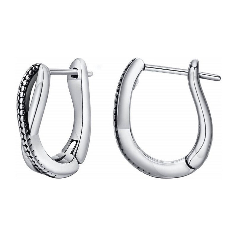 Titan Jewerly Oceľové podlhovasté náušnice 13.5mm Snake Strieborné 65228757