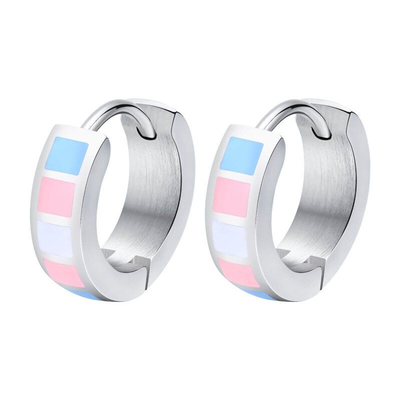 Impress Jewelry Dámske Oceľové kruhové náušnice 13mm Pride Strieborné 65228767