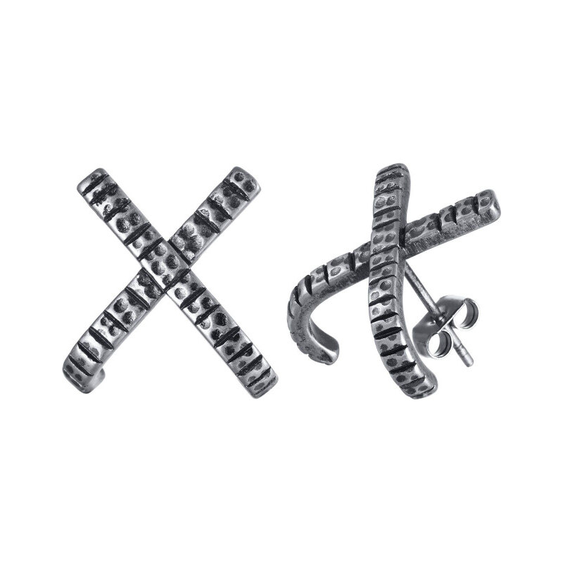 Titan Jewerly Oceľové puzetové náušnice s pazúrom 15mm Gunmetal 65228758