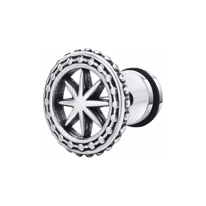 Impress Jewelry Oceľová šróbovacia náušnica Snehová vločka 12mm 65228761