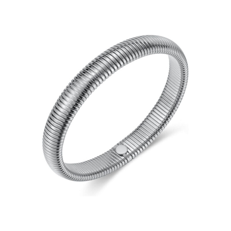 Titan Jewerly Dámsky oceľový pružinový náramok Strieborný 65228777