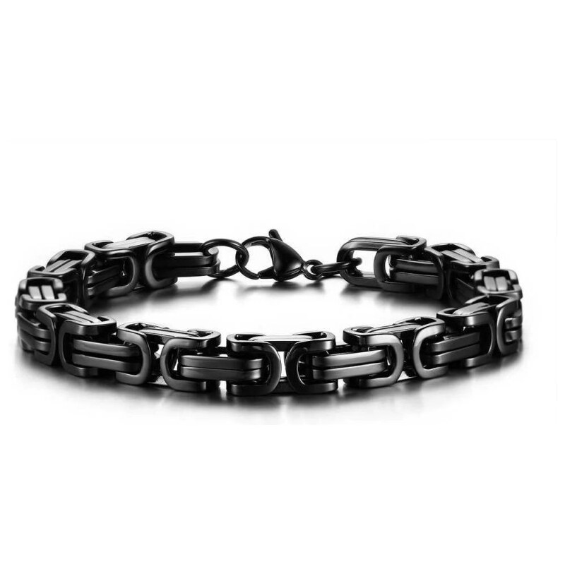 Impress Jewelry Pánský náramok z oceli Be Hard Čierny 8 mm / 19-24 cm 65228781