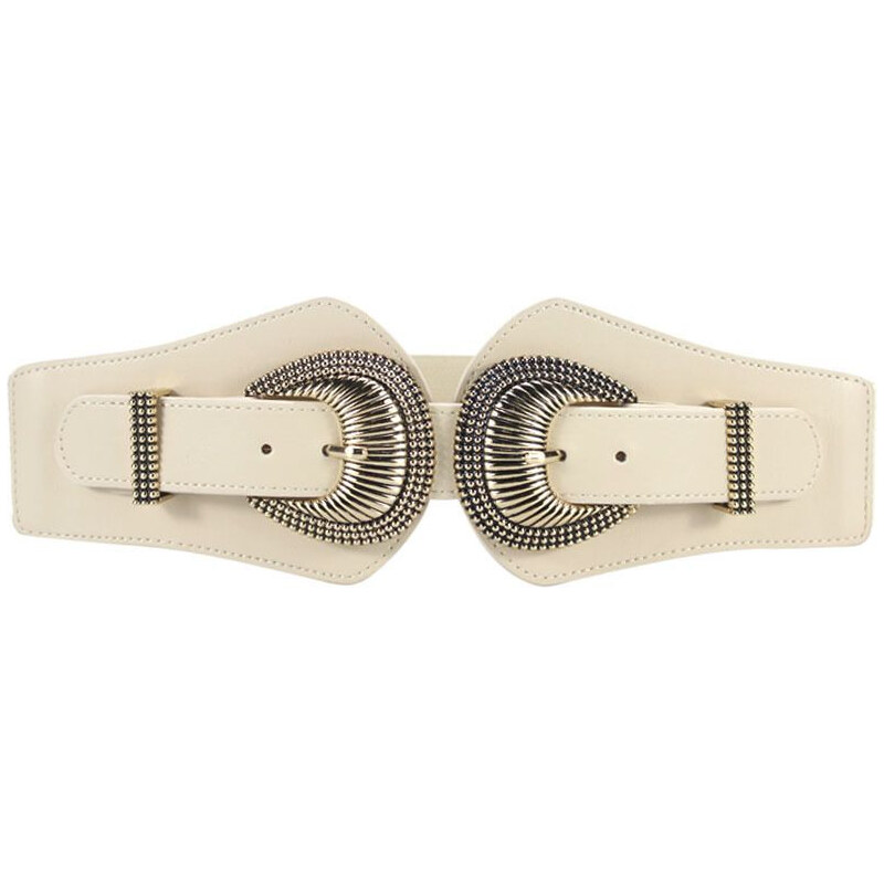 Lifestyle Dámsky strečový pružný široký opasok Albin Smetanový 65228806