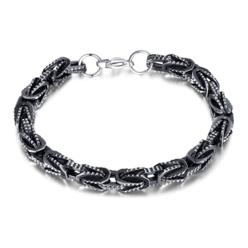 Impress Jewelry Náramok z chirurgickej ocele Snake Leader Gunmetal 65228824