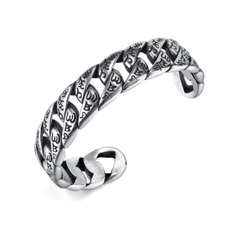 Impress Jewelry Pánsky oceľový náramok mantra so šiestimi znakmi 18cm 65228916