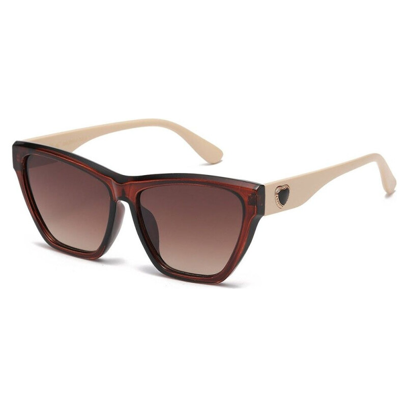 GISELLE CAT EYE dámske slnečné okuliare so srdiečkom Hnedé 65228974