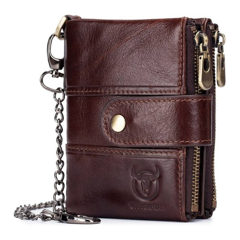 Bullcaptain kožená peňaženka s retiazkou Birut Hnedá 65228992