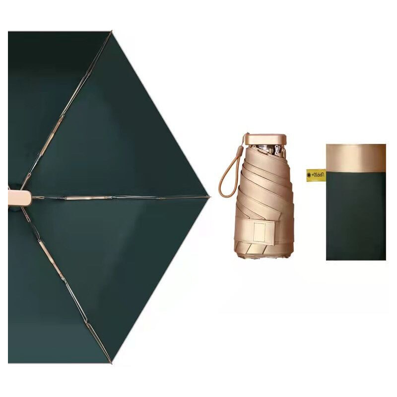 Shimia Skladacie cestovné mini dáždnik Luxury Gold Zelený 65229018