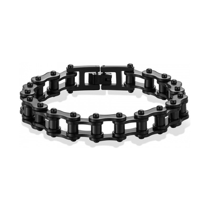 Impress Jewelry Náramok z chirurgickej ocele Moto Chain Čierny 65229065