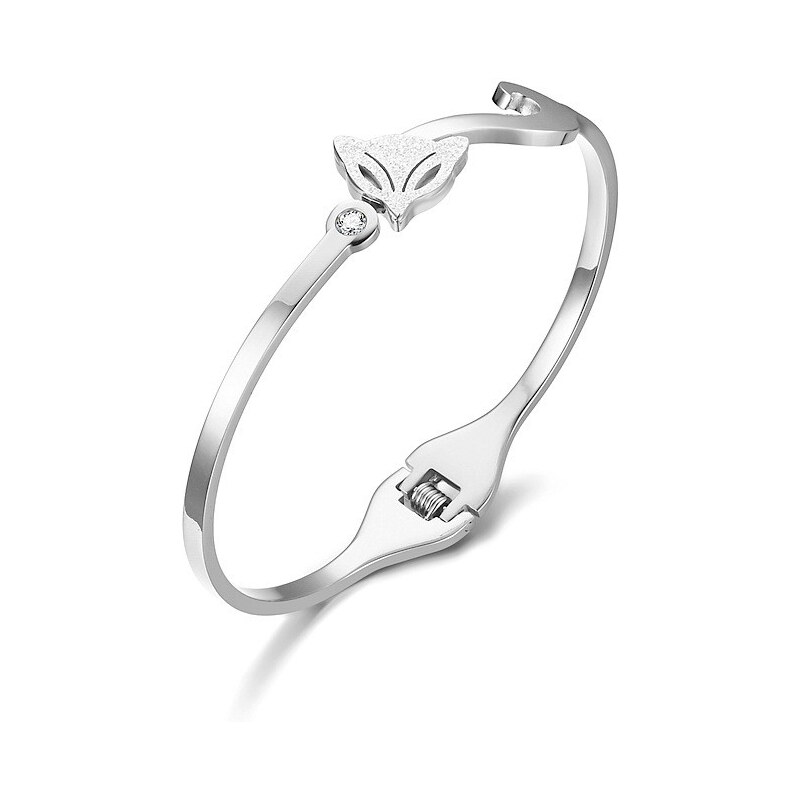 Titan Jewerly Dámsky oceľový náramok s Liška Fox - Strieborný 65229070