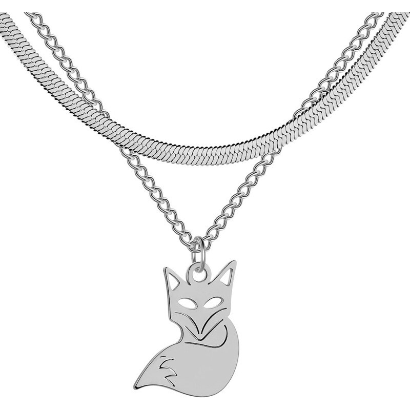 Impress Jewelry Dámsky náhrdelník z chirurgickej ocele Líška Fox- 65229071
