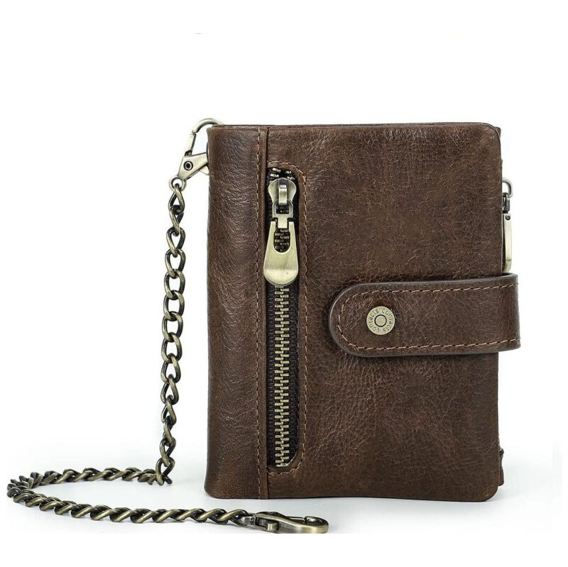 Contacts kožená peňaženka s retiazkou Fermín Hnedá 65229138