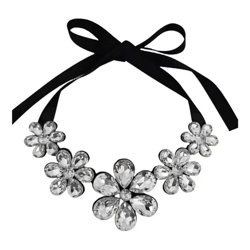 Lodestar Masívny kvetinový náhrdelník Transparentný 65229192