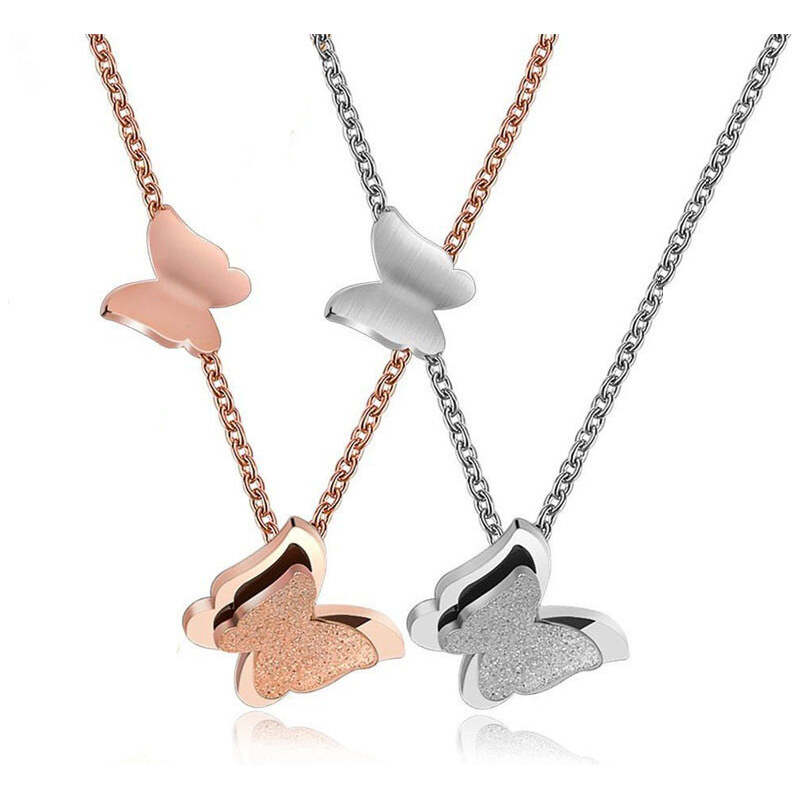 Impress Jewelry Náhrdelník z chirurgickej ocele Trblietavý motýlik 65229193