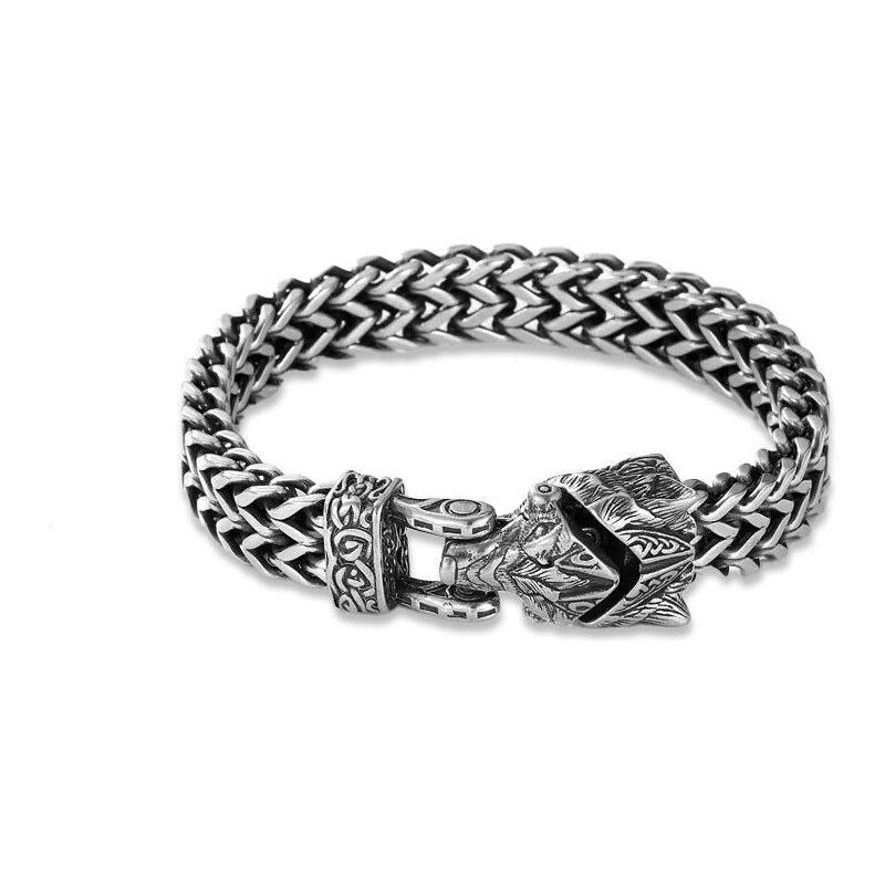 Impress Jewelry Náramok z chirurgickej ocele Vlk Alfa samec 65229206