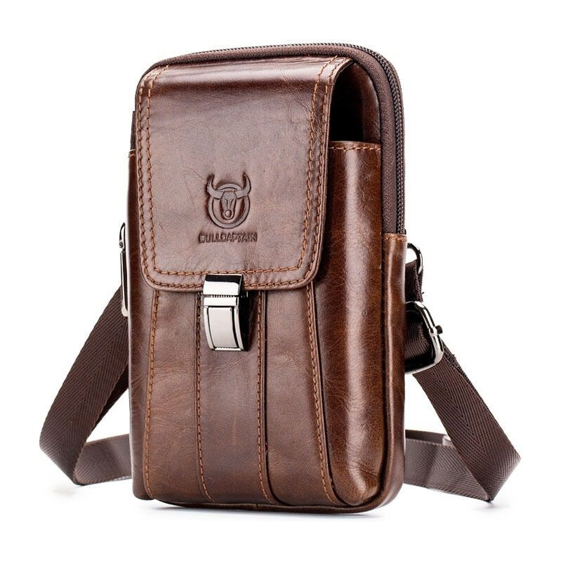 Bullcaptain kožená taška a puzdro na opasok Chardin Hnedá 65229238