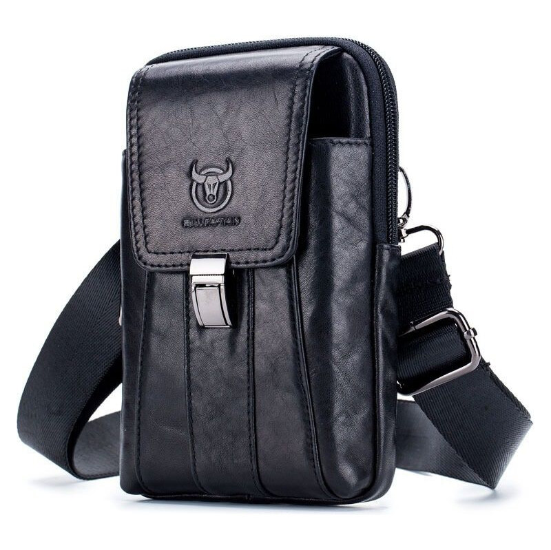 Bullcaptain kožená taška a puzdro na opasok Chardin Čierna 65229239