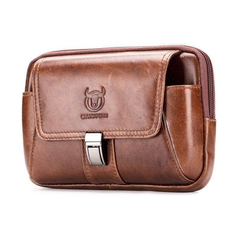 Bullcaptain kožená taška na opasok Linner Hnedá 65229241