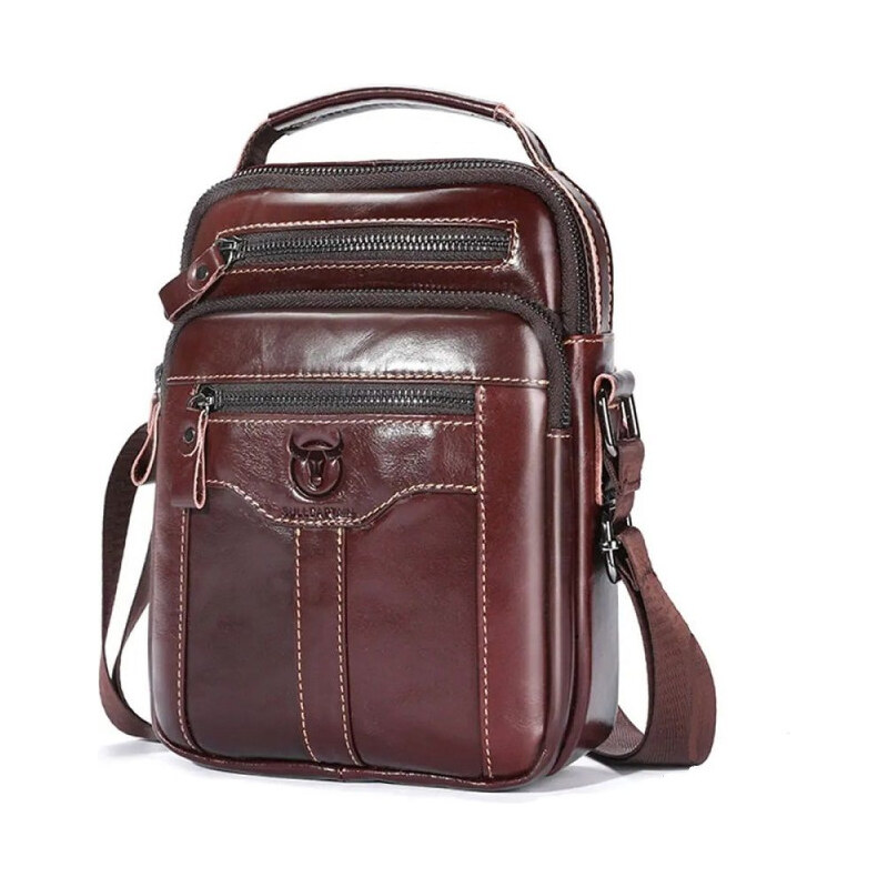 Bullcaptain pánska kožená taška Pazar Hnedá 4L 65229249