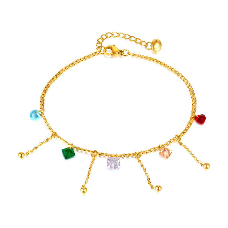 Titan Jewerly Retiazka na nohu z chirurgickej ocele Candy Color Zlatý 65229275