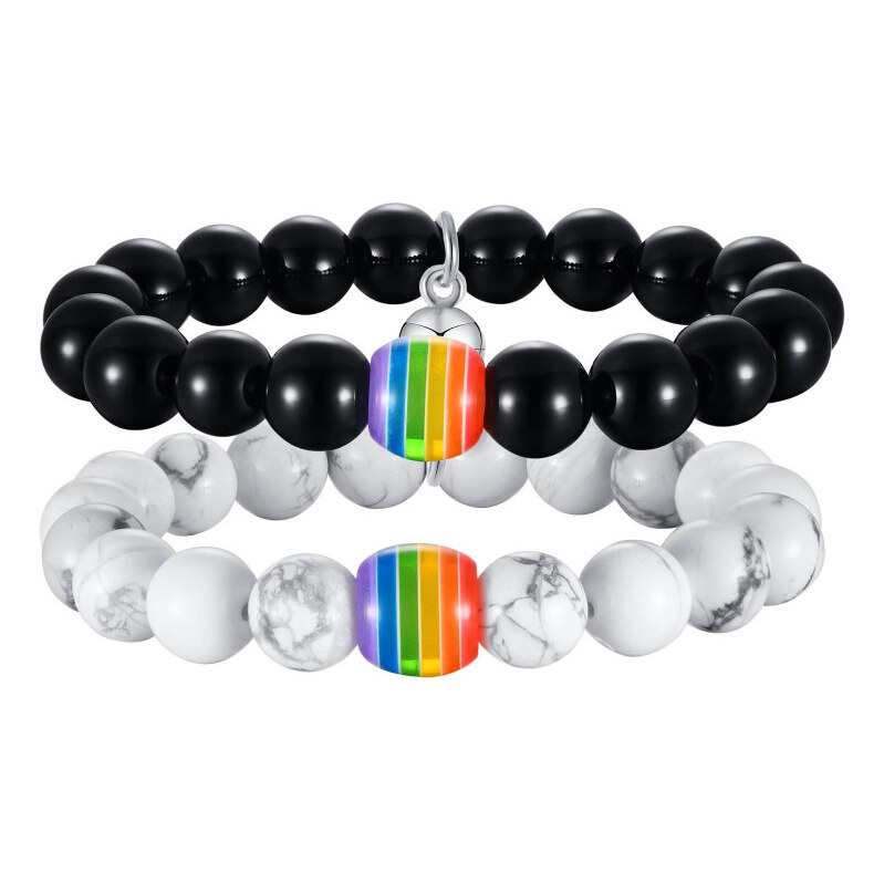 Titan Jewerly Pružné náramky pre dvoch s magnetickými guličkami LGBT 65229284