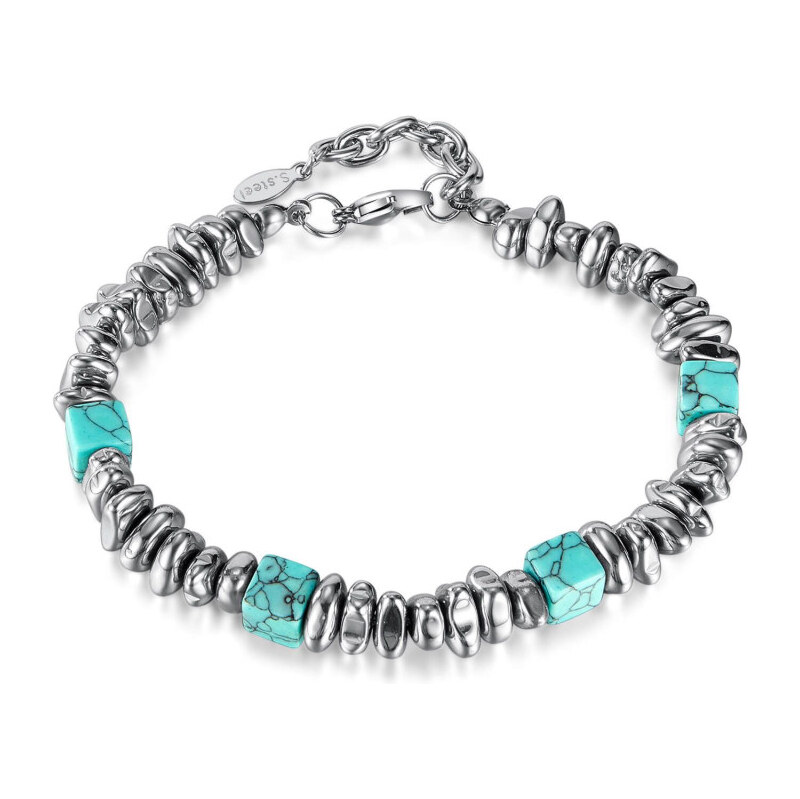 Impress Jewelry Náramok z hematitových korálikov a kameňom Modrý 65229282