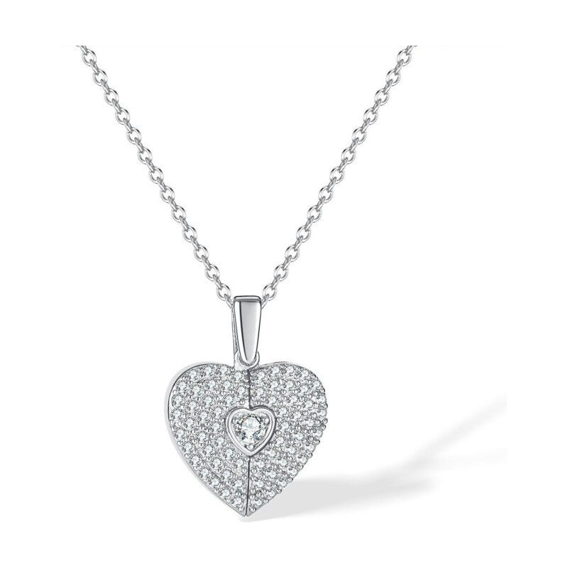 Titan Jewerly Dámsky nerezový náhrdelník s otváracím srdcom Strieborný 65229302