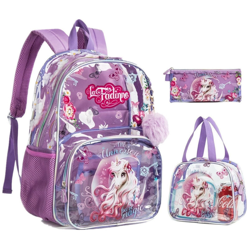 Jasminestar Jasmine Dievčenský školský batoh set 3v1 Jednorožec Pure 65229367