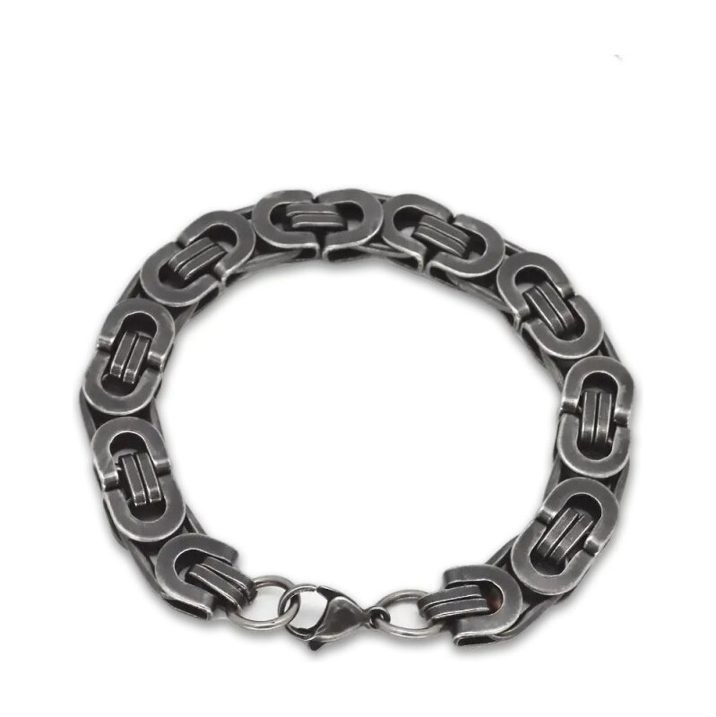 Impress Jewelry Pánsky náramok z ocele Flat Boy Vintage Dark 8 mm / 19 65229383